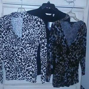 3 slimming long sleeve tops size m-L..